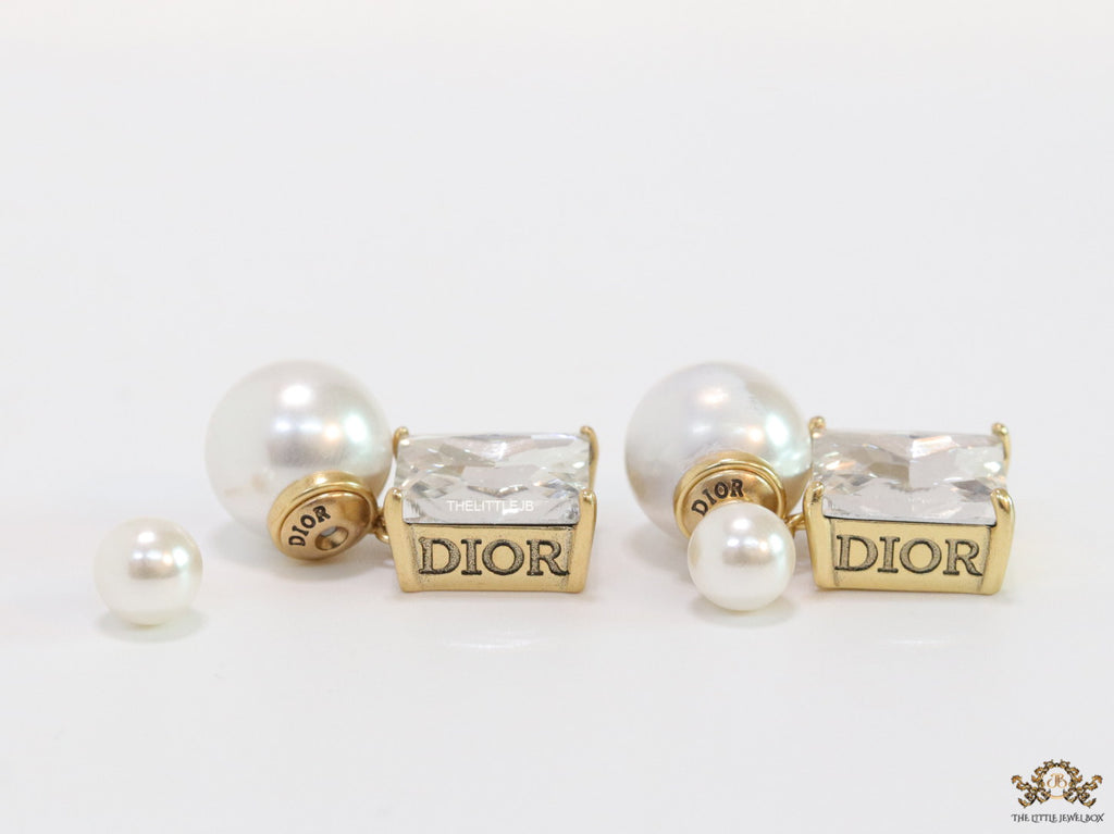 Pearl and cz drop earrings in golden finish with alphabets