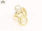 Triple F on a ring with CZ gold plated ring