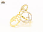 Triple F on a ring with CZ gold plated ring