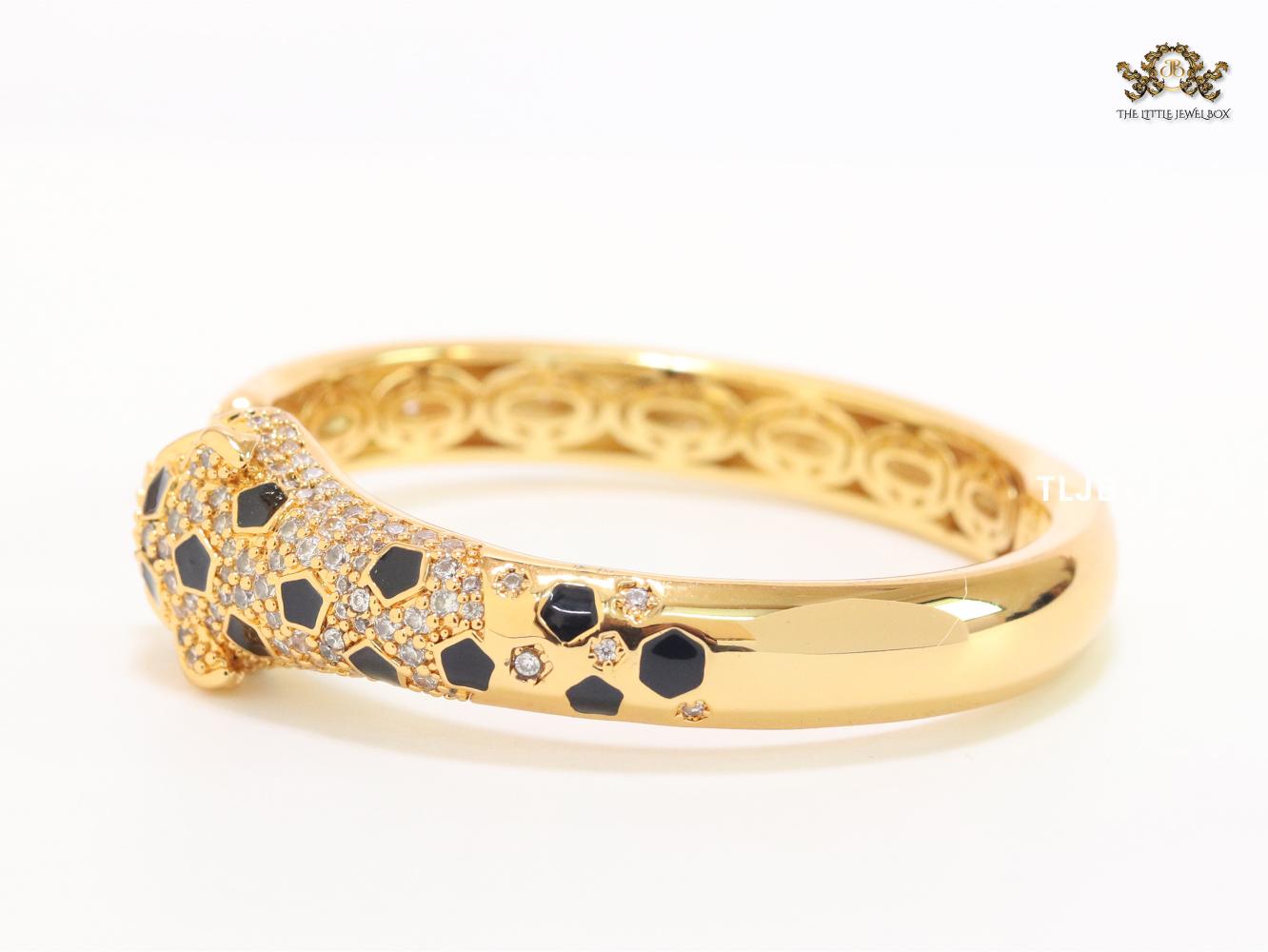 Panther face gold bracelet