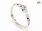 Panther face platinum plated bracelet
