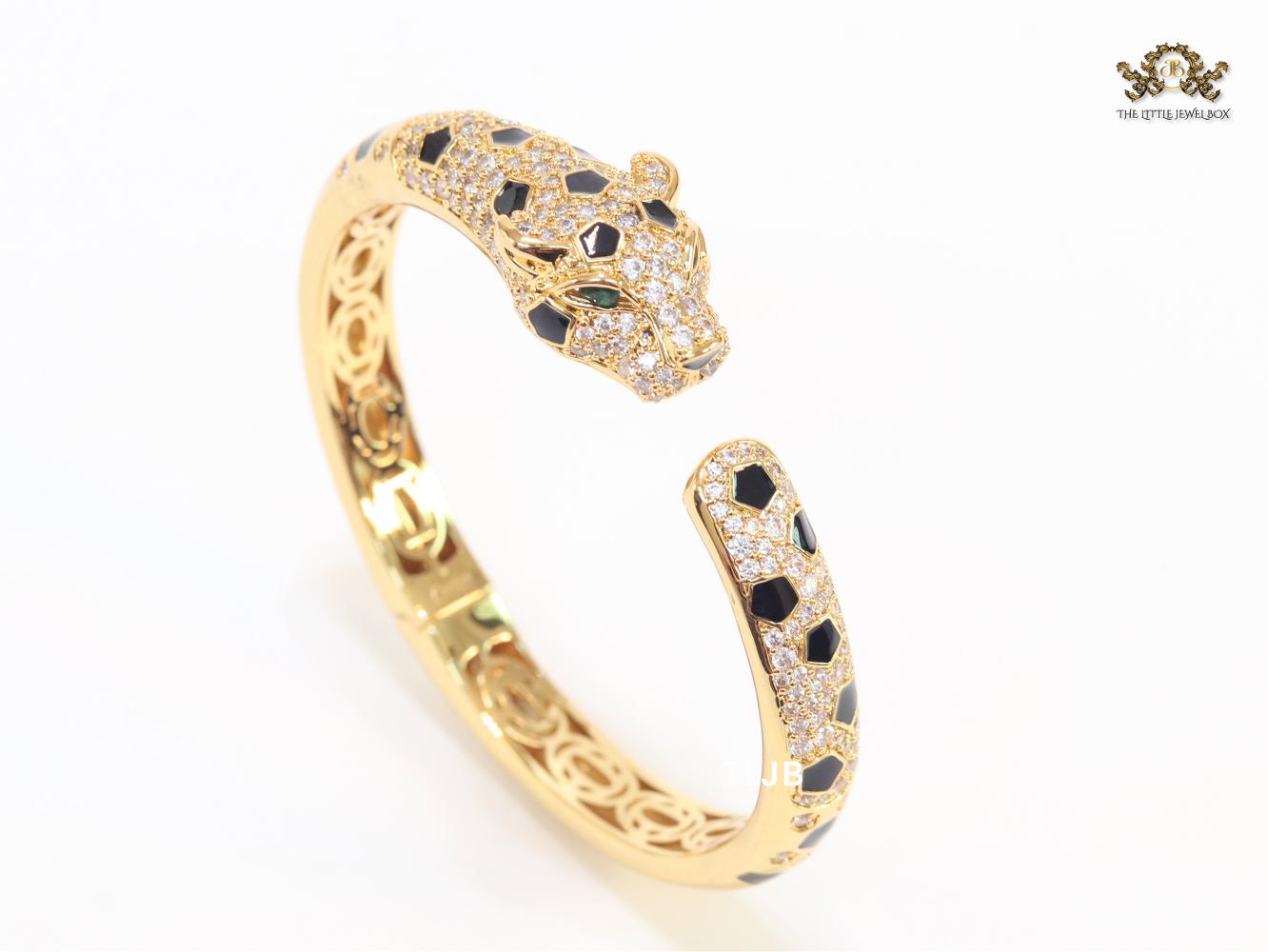 Panther face gold bracelet