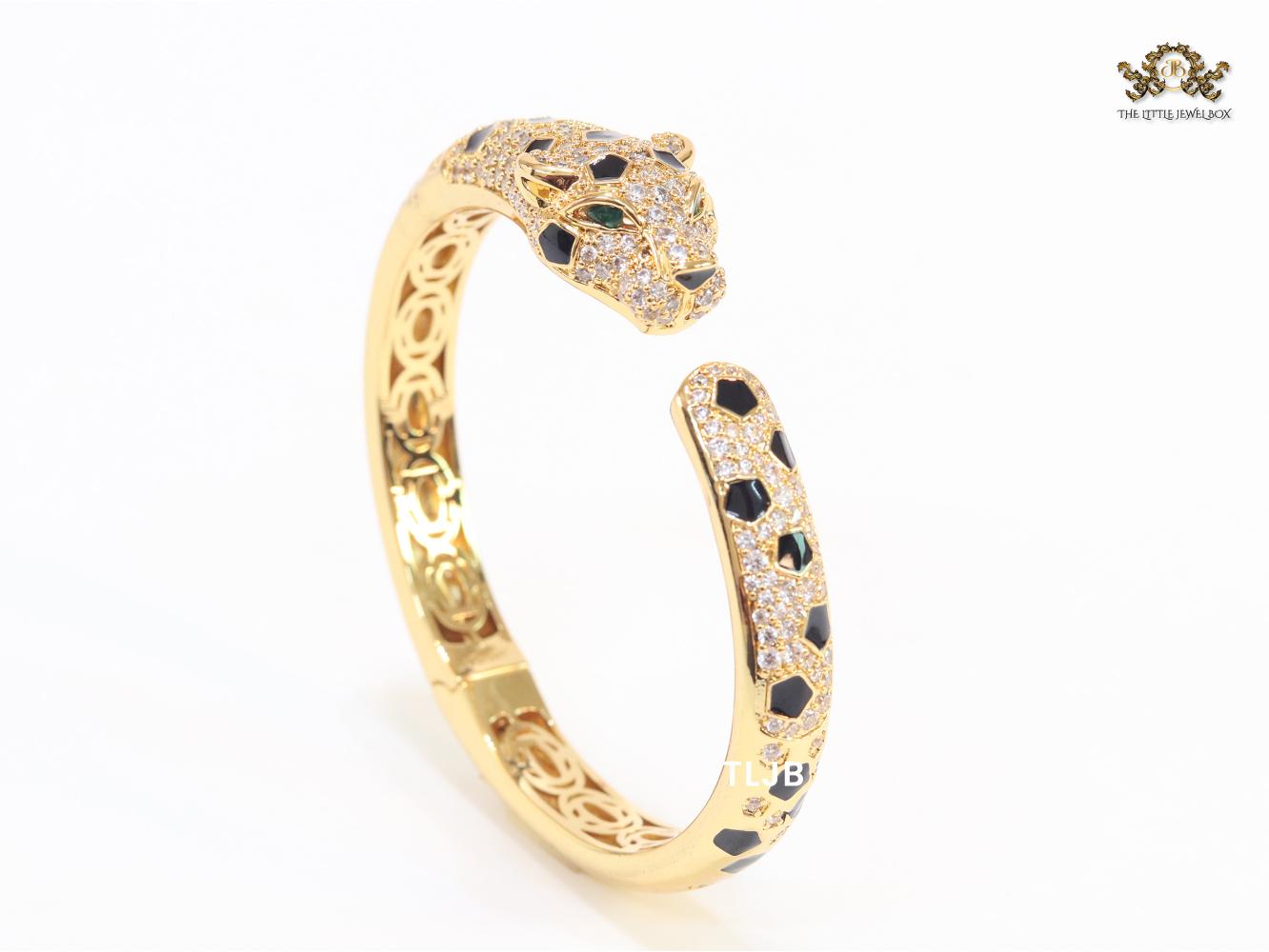 Panther face gold bracelet