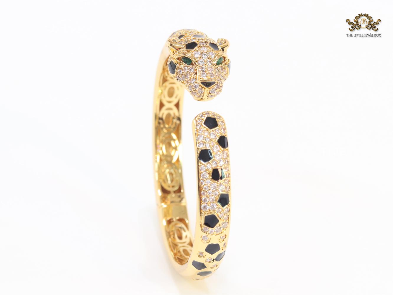 Panther face gold bracelet
