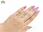 Triple F on a ring with CZ gold plated ring