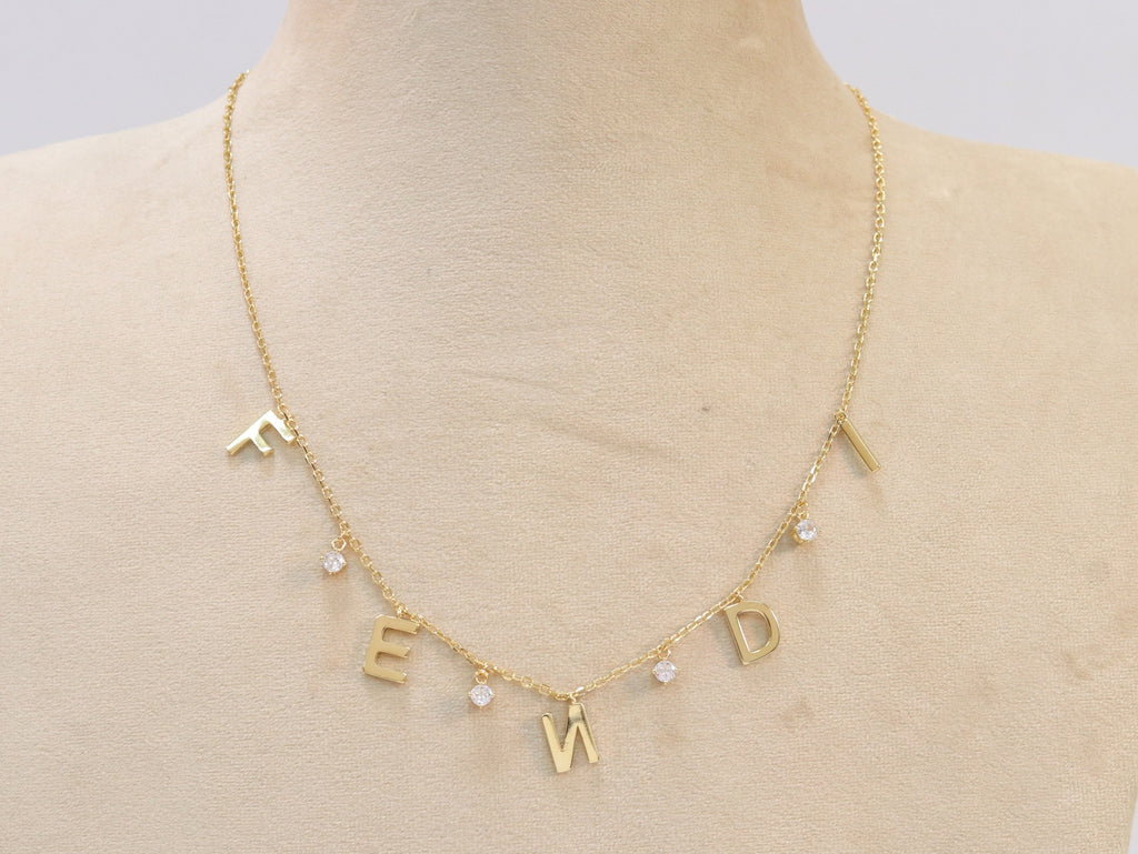 Alphabet charms necklace - F