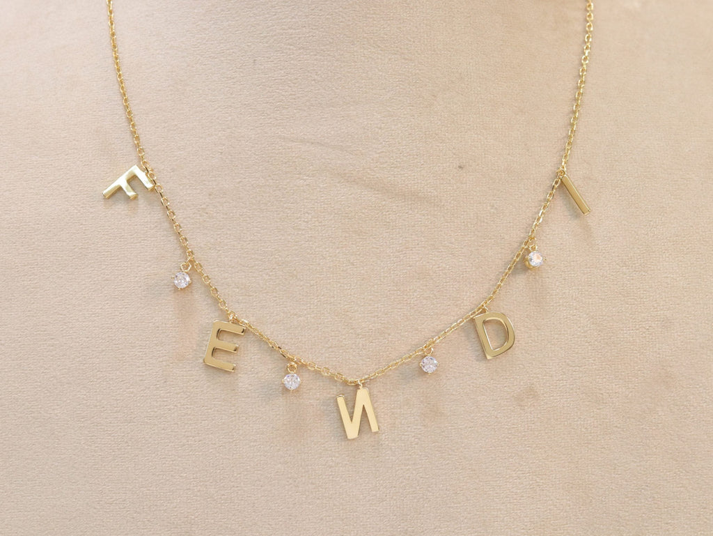 Alphabet charms necklace - F