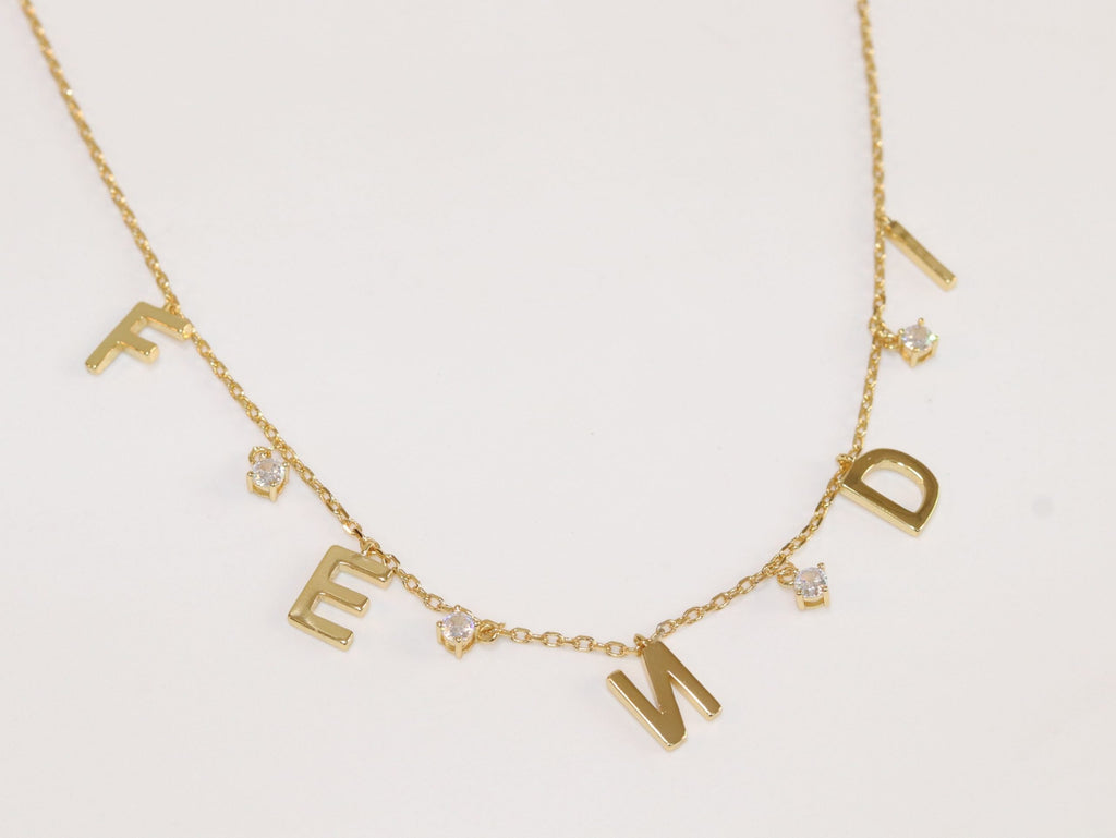 Alphabet charms necklace - F