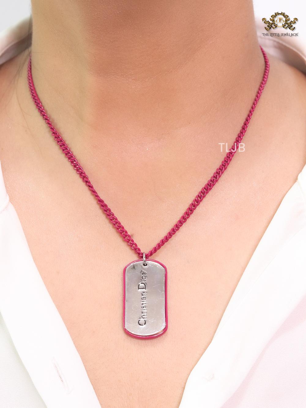 Alphabet CD pink necklace