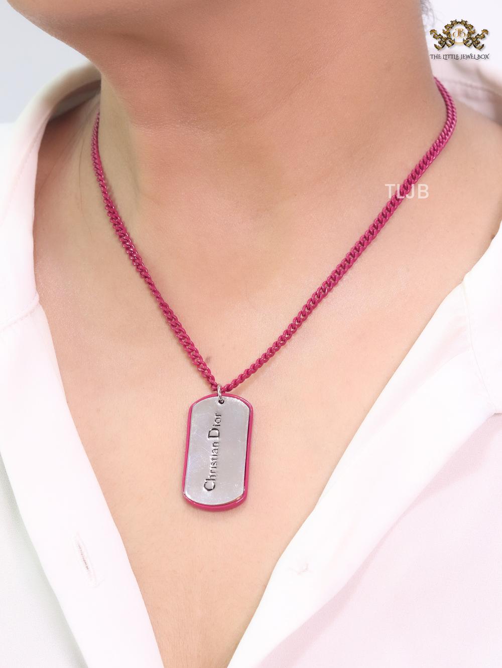 Alphabet CD pink necklace