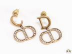 Designer alphabet earrings in gold and cz