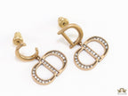 Designer alphabet earrings in gold and cz
