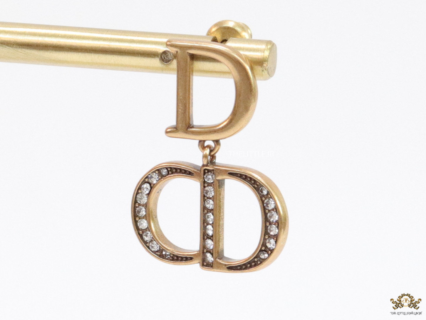 Designer alphabet earrings in gold and cz