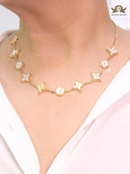 Alphabet L & V MOP white necklace