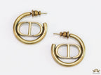 Golden alphabet CD hoop earrings