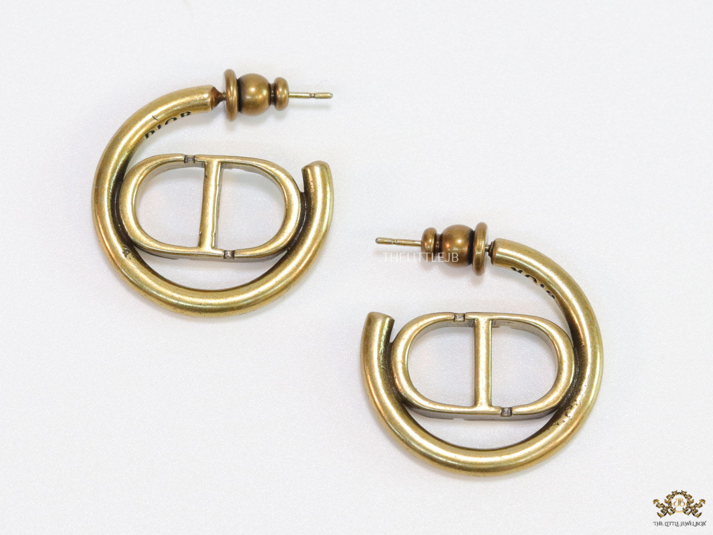Golden alphabet CD hoop earrings