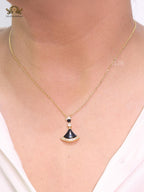 Black Enamel Drop Pendant