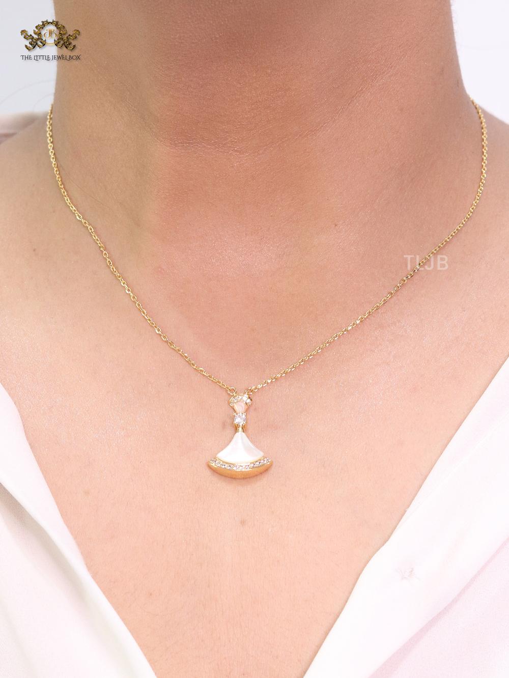 White Enamel Drop Pendant