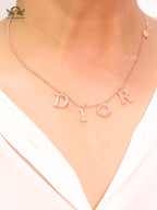 Alphabet CD rose gold charms pendant