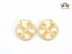 Alphabet T CZ and gold hoops