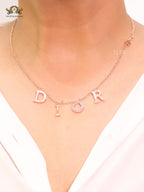 Alphabet CD rose gold charms pendant
