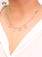 Alphabet CD rose gold charms pendant
