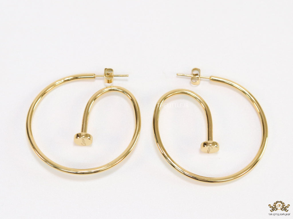 Gold plated Nail Hoop earrings