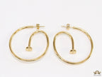 Gold plated Nail Hoop earrings