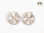 Alphabet T Cz and platinum hoops