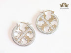 Alphabet T Cz and platinum hoops