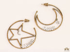 Golden star and moon hoops with alphabets