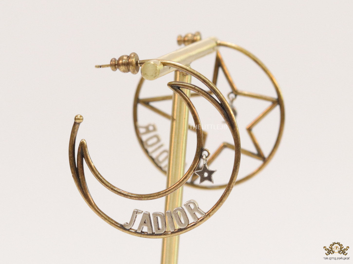 Golden star and moon hoops with alphabets