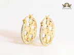 Alphabet T CZ and gold hoops