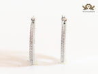 Alphabet T Cz and platinum hoops