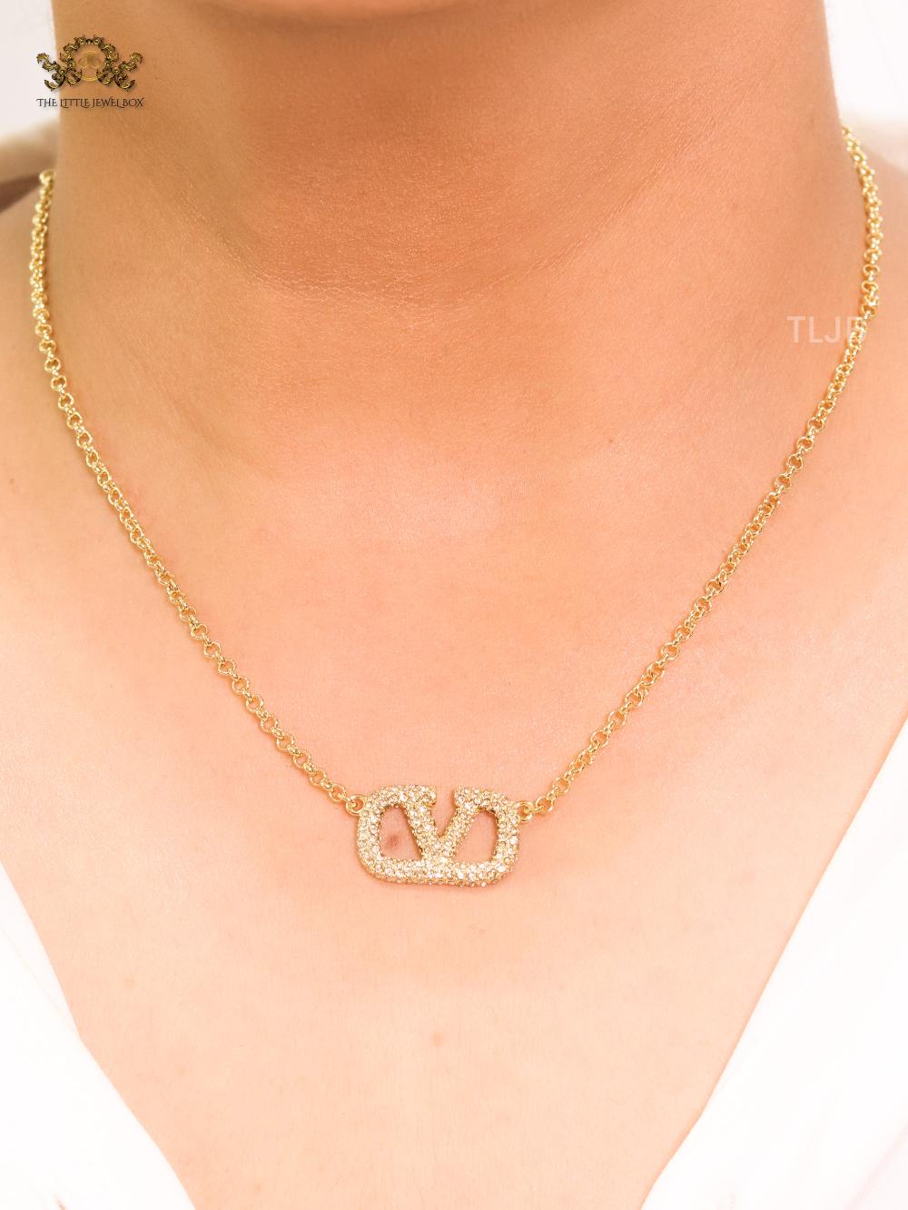 Open V Sleek Chain with Cz