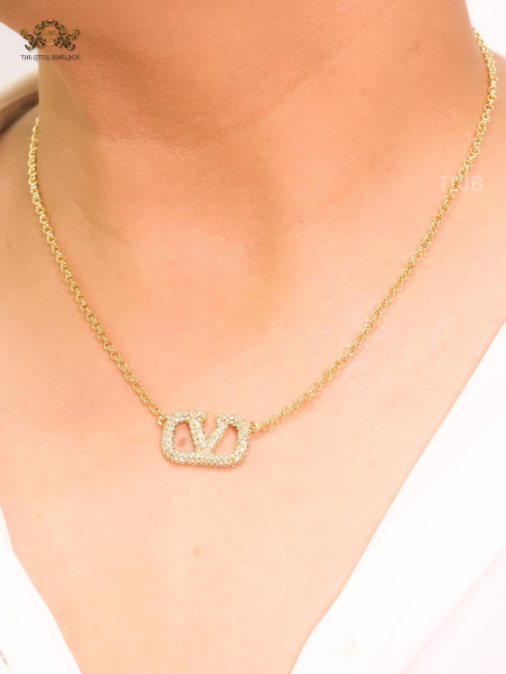 Open V Sleek Chain with Cz