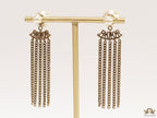 Golden chain dangles with alphabets and detachable pearl tops