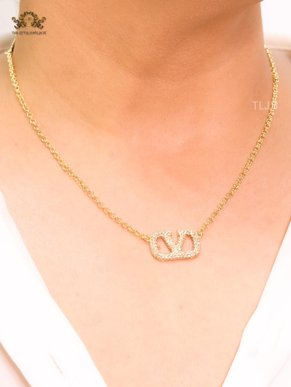 Open V Sleek Chain with Cz