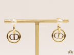 Golden alphabet earrings with pearl tops