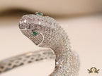 Openable cz platinum serpent bracelet
