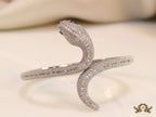 Openable cz platinum serpent bracelet