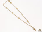 Antique gold plated alphabet motif chain with golden cone pendant
