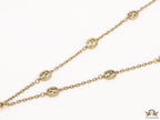 Antique gold plated alphabet motif chain with golden cone pendant