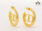 Alphabet CD shiny gold hoops