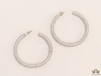 Platinum plated screw back hoops in cz 51mm