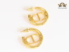 Alphabet CD shiny gold hoops