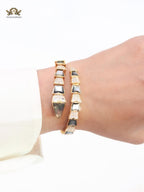 Serpenti black and gold bracelet with cz