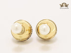 Alphabet CD white and gold bomber studs