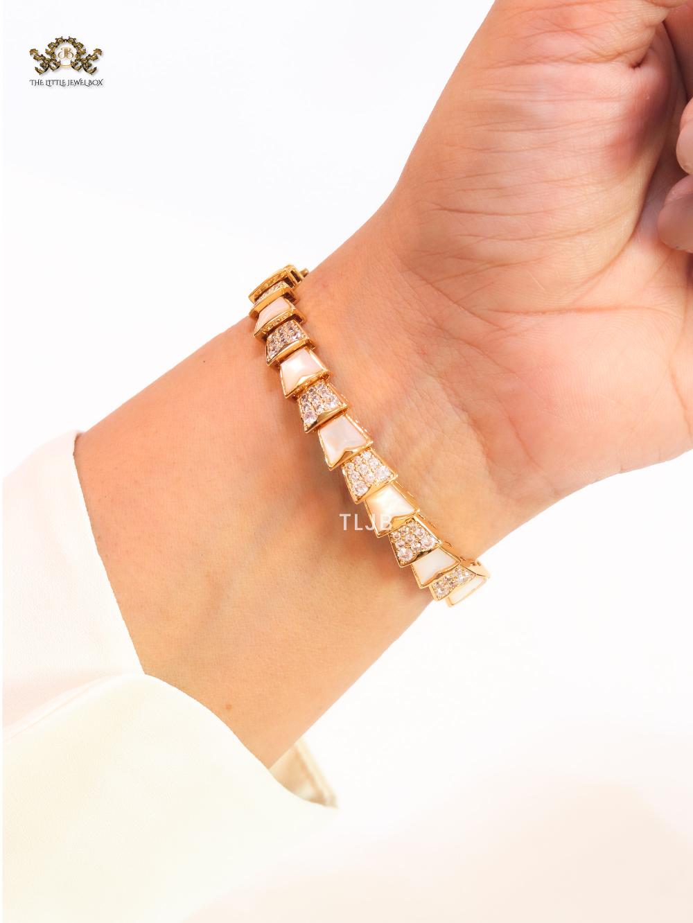 Serpenti gold and cz bracelet