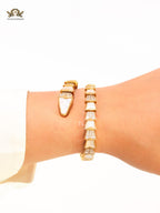 snake gold and cz bracelet